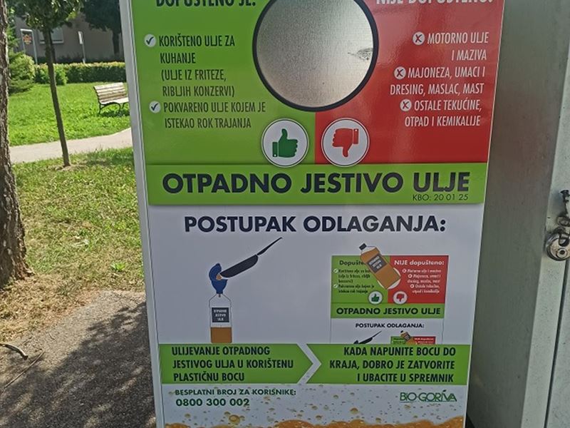 Postavljeni spremnici za prikupljanje otpadnog jestivog ulja